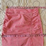 ZARA Red Gingham Hi-Rise Midi Skirt Size Small Photo 7