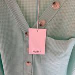 Andree by Unit  NWT Women's Button Down Waffle Tank Top Aqua Size S Photo 3