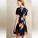 McGinn/Anthropolgie Poppy Palette Floral Short Sleeve Flared Mini Dress Size 10 Blue Photo 1
