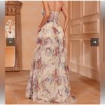 Faeriesty Ruched Bustier Ruffle Trim Hem Floral Print Tube Corset Zip Dress‎ 2XL Pink Size 2X Photo 2