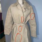 Vintage Gino Rossi for Wilson ultra suede long trench coat tan jacket tie waist Size M Photo 8