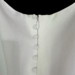 Azazie  Elegant White Long Sleeve Square Neck Wedding Dress with Button Detailing Photo 9