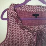 Gap Blouse Pink & Cream Patterned Sleeveless Ruffle Bow Blouse Sz XXL EUC Photo 5