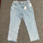 Good American Good 90's Duster Crop Straight Leg Jeans Indigo 101 Size 14/32 Photo 4