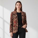 Talbots Vintage  Velvet Multicolor Paisley Blazer | Cotton-Silk Photo 9