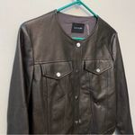 Dolce Cabo Faux Leather Denim Jacket Metallic Photo 2
