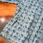 Marmot Hooded Raincoat blue yellow white floral vented size medium Photo 5