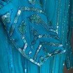 Sister Max Beaded Art Deco 20s Sequin Long Sleeve Dress, Size Large Blue Photo 4