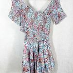 Poupette St. Barth Soledad Off Shoulder Mini Dress Size Large Sky Blue Murrina Photo 1