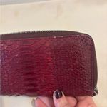Di Tanto Red Snakeskin Leather Zip Around Wallet Photo 4