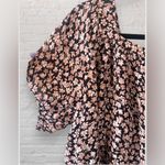 VICI Aletta Flowy Babydoll Dress Sz Med Mini Black Floral Puff Short Sleeve NWT Photo 7