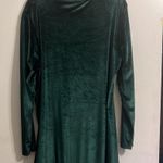 Bloom Chic 1X Green Velvet Long Sleeve Ruched Turtleneck Mini Dress Photo 5