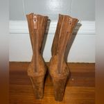 Forever 21 Chestnut / Brown Faux Suede Ankle Boots Size 7 - good condition w some wear Photo 1