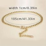 Stylish Chain Belt Casual Golden Plated Metal Waist Chain Adjustable‎ One Size Gold Photo 5