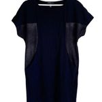 Mango  | Black Midi Minimalist Edgy Grunge Shift Dress Size S Photo 0