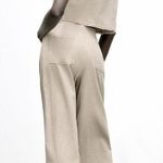 ZARA NWT Linen Blend Frayed Rustic Vest M Tan Photo 1