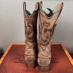 Corral Western Boots Leather Horseshoe Embroidered Studded Cowboy E1615 Sz 7 Brown Photo 3