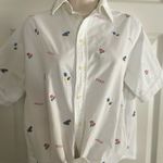 Ralph Lauren Polo by  Front Tie White Embroidered Short Sleeve Shirt Size XS Photo 1