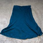 Good Hart Turquoise Satin MIDI Skirt  Photo 1