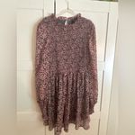 Lulus Lulu’s floral forever green and pink smocked skater dress long sleeve size large Photo 1