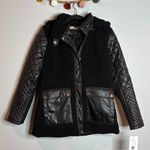 via spiga NWT  Women's Faux Sherpa and Quilt Mix Media Coat Photo 1