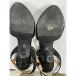 Thalia Sodi Womans Bridget Size 7.5 M Peep Toe Black Sequin Platform Sandals Photo 6