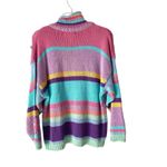 Reference Point  Vintage Mock Neck Stripe Heart Pom Pom Sweater size large cotton Photo 5