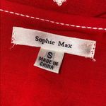 Sophie Max  red embroidered tassel tie front blouse Photo 8
