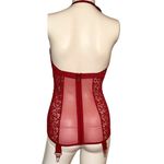 Victoria's Secret V.S Small Lingerie nwt red lace halter-neck camisole bustier garter straps sexy Photo 8