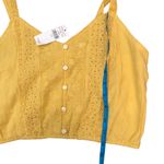 American Eagle gold yellow floral embroidered cropped tank top small NWT Photo 4
