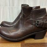 JB Dillon Womens Boots 8 Brown Leather Buckle Oiled Heel Ankle Western Distress Photo 0