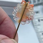 Vintage floral shell sticker pin lapel hat pin Orange Photo 4