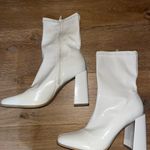 Windsor  Chic And Mod Patent Faux Leather Booties 8 cream Photo 4