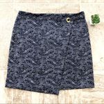 Michael Kors Faux Wrap Paisley Mini Skirt in True Navy, Size L New with Tag Photo 2