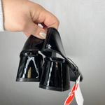 Cider Black Patent Leather Square Toe Slingback Block Heel Shoes Size 41 Photo 5