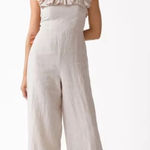 & Other Stories & Other Stories Ruffle Square Neck Linen Jumpsuit Tan Beige Size 4 Neutral Photo 0