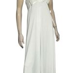 Flora Nikrooz  Vintage Women’s Size M White Chiffon Embroidered Long Gown Robe Photo 5