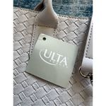 NWT! ULTA Beauty Pale Gray Faux Leather Tote Bag White Photo 2