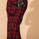 Dressed in lala Plaid Red Maxi Skirt with Embroidered Size 3X Photo 0