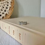 Silver Round Halo Pave Flower Ring “Esti” Rhinestone Classic Elegant Casual Jewelry Photo 7