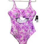 California Waves NWT Sunkissed Sunrise Pink Cutout 1 Piece Swimsuit Size 16/18 Photo 0