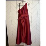Alfred Sung  Women’s Plus Size 24 W Burgundy One Shoulder Belt Floor Length Dress Photo 1