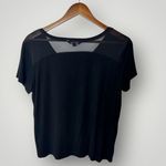 Bebe Sport Women's Black Mesh V-Neck Logo T-Shirt Short Sleeve Photo 5