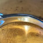 Natural Aquamarine Sterling Silver Ring Size 8 Photo 6