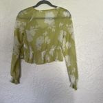 WallFlower Women's Chiffon Floral‎ Dressy Tops Size Long Sleeve Casual Boho Green Size M Photo 3
