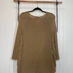Bordeaux  Women’s Brown Fringed Shoulders Boho Sweater Pullover Size S Photo 1