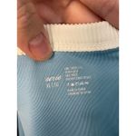 Aerie  One Piece Full Coverage Swimsuit XL Blue White Cut Out Lined Beach‎ -B15 Photo 3