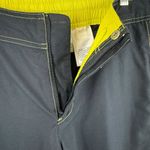 Nike Navy Blue Yellow Trim Elastic Waist Cropped High Rise Track Pants Size L Photo 3