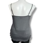 American Eagle  Womens Camisole Tank Top Lace Sheer Bodice Pleated Hem Gray XL Photo 2