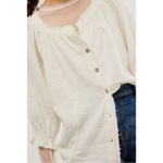 Free People Bohemian Gauze Lucy Solid Swing Top in White Size Large Cottage Photo 7